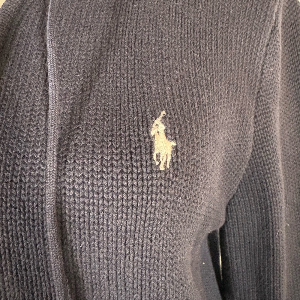 Ralph Lauren Blue Label Sweater Women’s L Hood Cotton Preppy Knit‎ Coastal - Picture 4 of 11